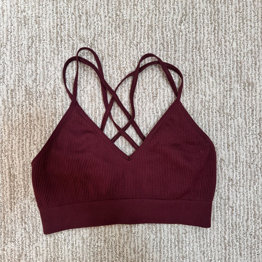 Aerie Maroon Strappy Bralette